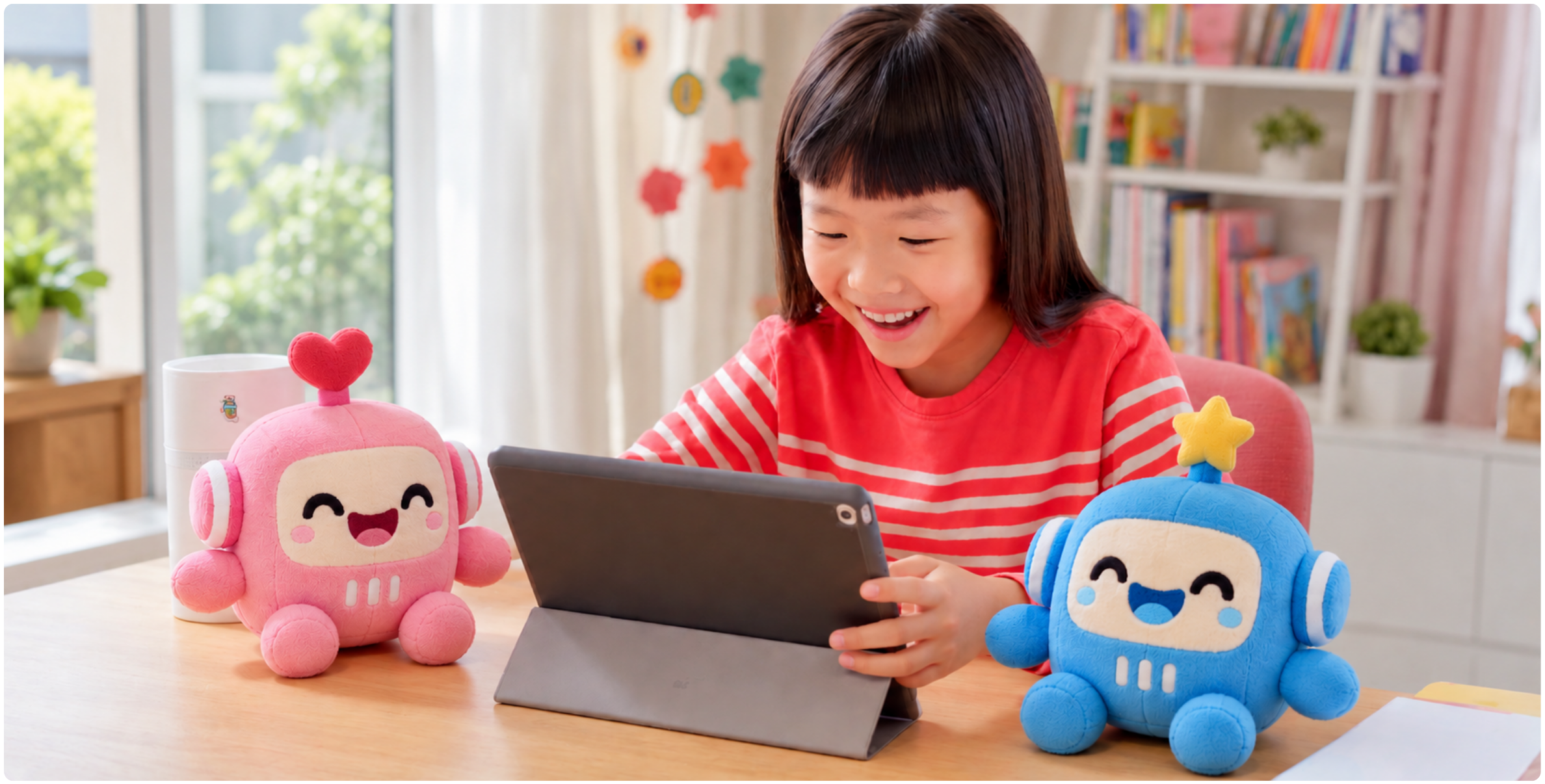 Child learning with Little Bots on a tablet