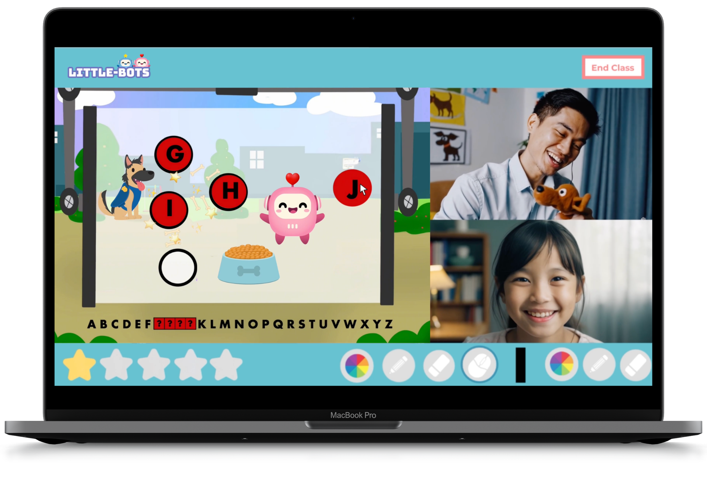 Little Bots interactive lesson on a laptop
