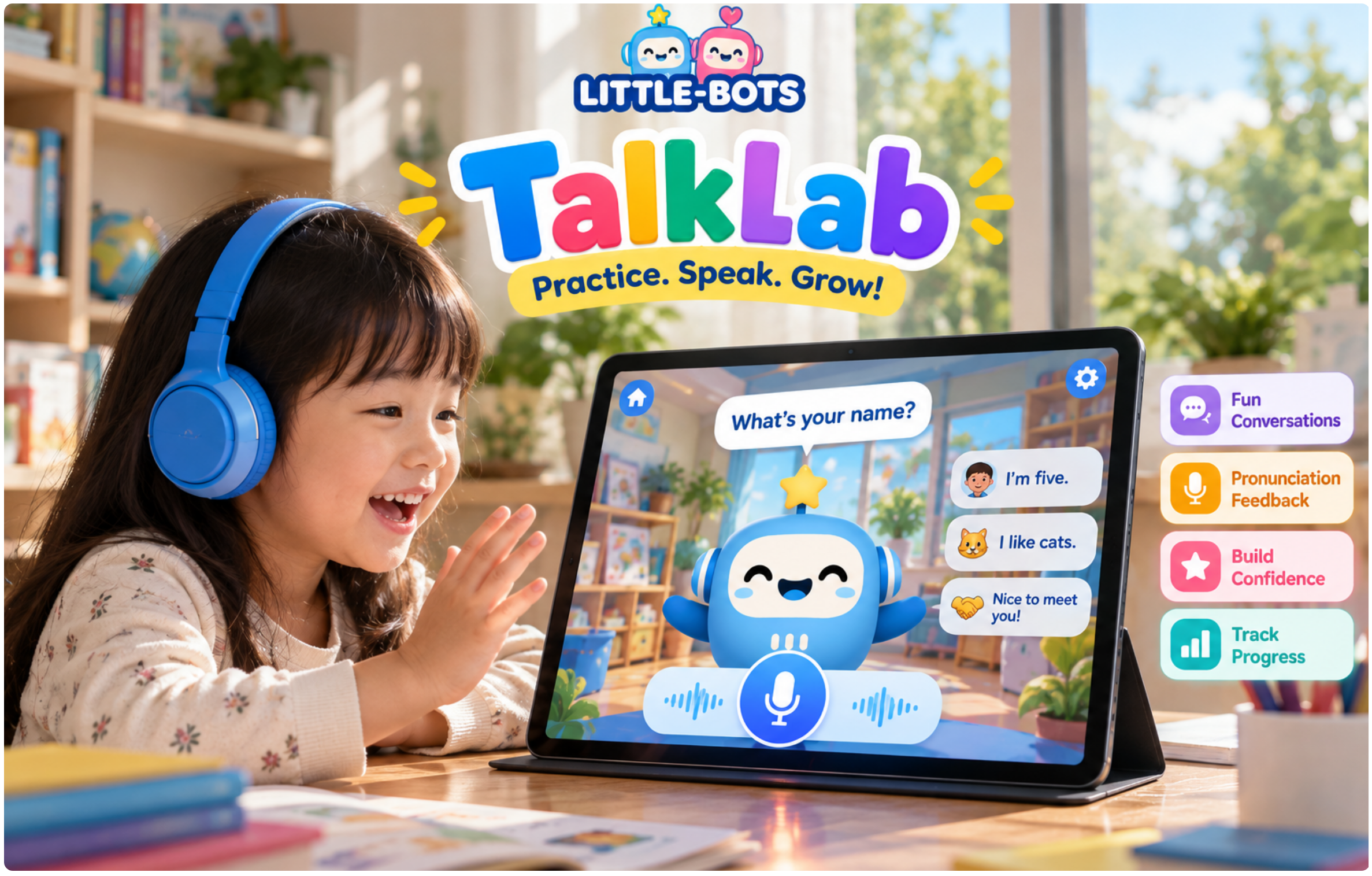Little Bots TalkLab speaking practice